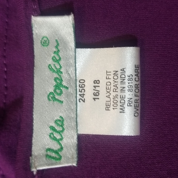 ULLA POPKIN PURPLE DRAPED  FRONT TUNIC SIZE 16/ 18 - Picture 7 of 8